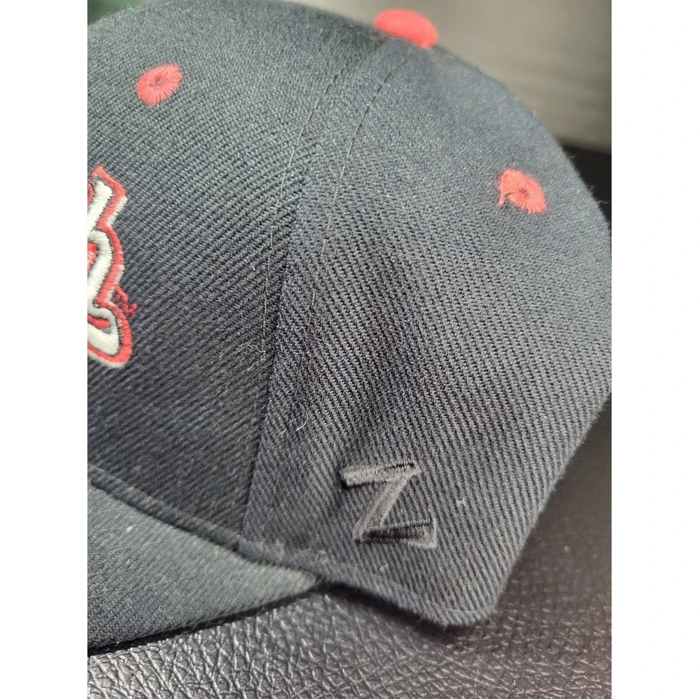 Vintage 1990's Texas Tech Red Raiders Hat Cap Fitted 7‎ 1/2 Black Zephyr Graf-X